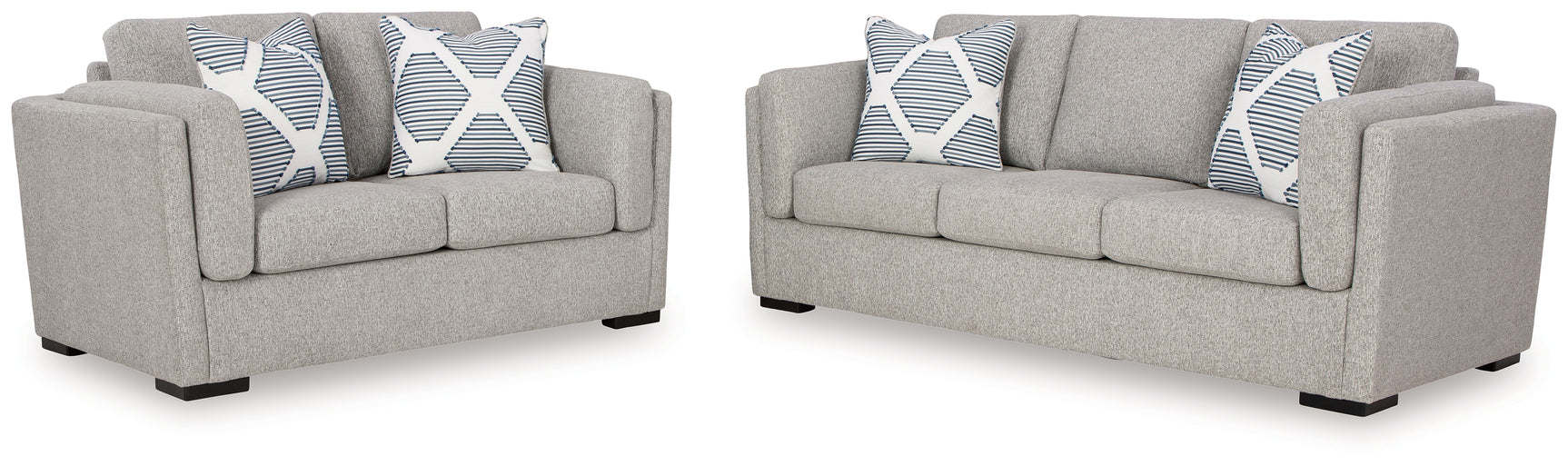 Detail of Evansley Pewter Sofa and Loveseat upholstery