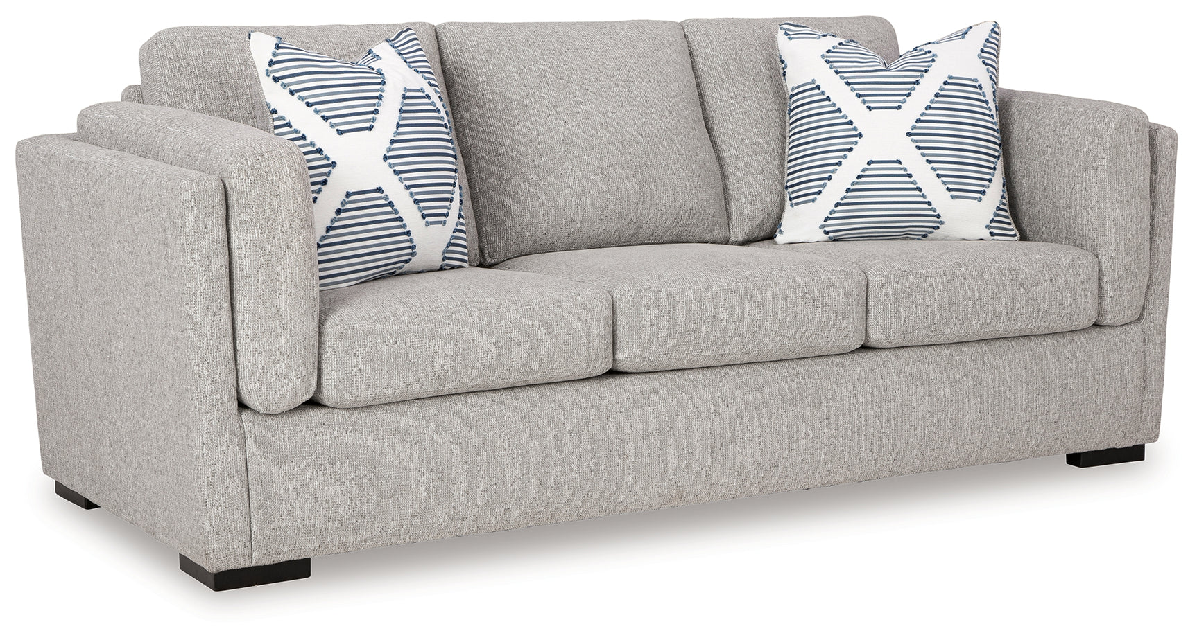 Evansley Pewter Nuvella® Sofa side angle