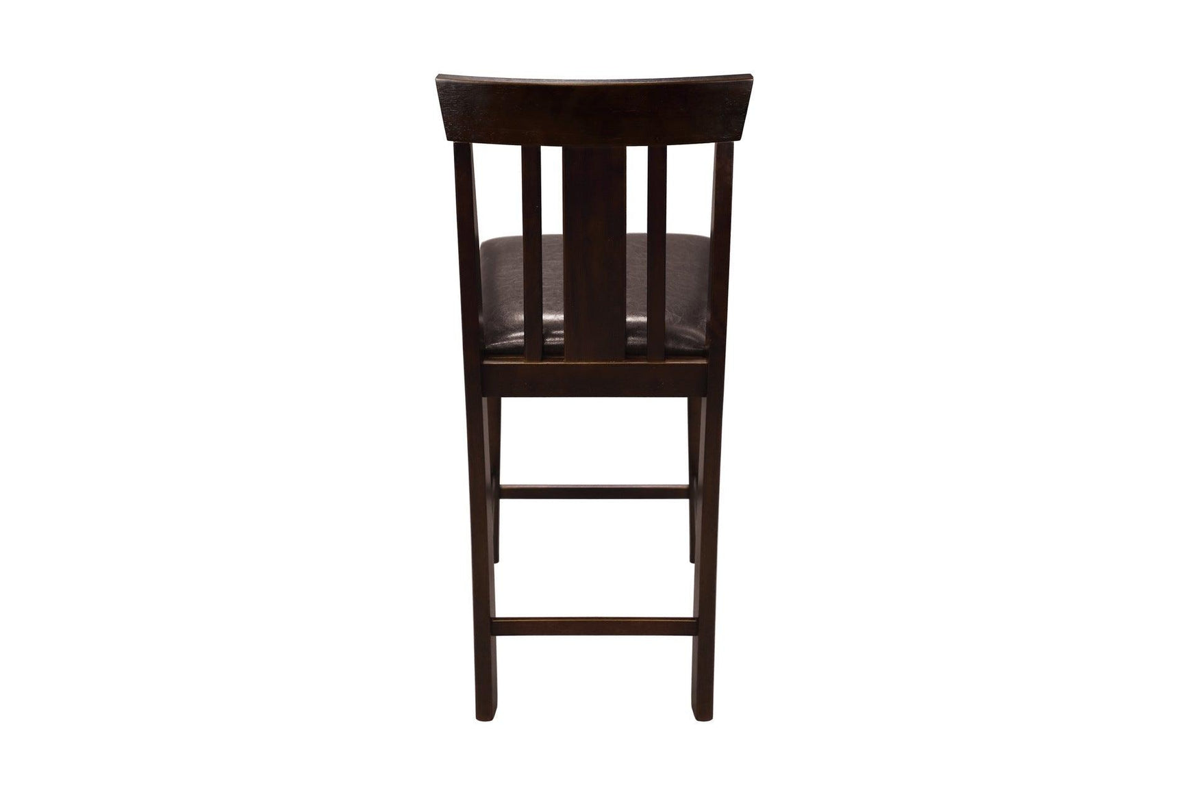 Diego Espresso Faux Leather Square Counter Height Dining Set rear view