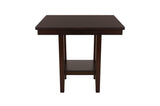 Diego Espresso Faux Leather Square Counter Height Dining Set side view