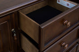 Lordsburg Brown Cherry Faux Leather Upholstered Rectangular Dining Room Set main view