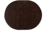 top view of round espresso finished dining table in Savion Dining Set