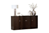 main view of Savion Neutral Espresso Dining Room Set in room