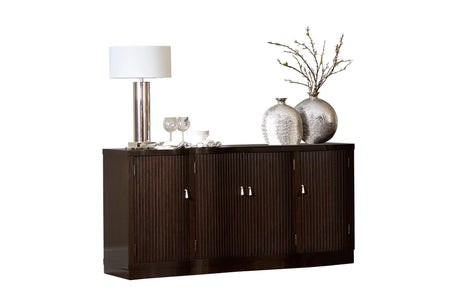 main view of Savion Neutral Espresso Dining Room Set in room