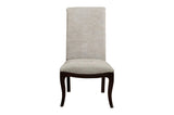 room view of Savion Neutral Espresso Fabric Rectangular Dining Room Set dining room furniture with chairs