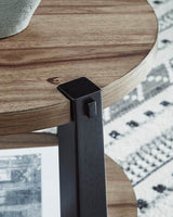 Light Brown and Black 45.5-Inch Coffee Table — detail view