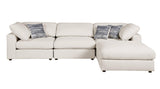Navy and white geometric pattern seat cushion on Lamont bench