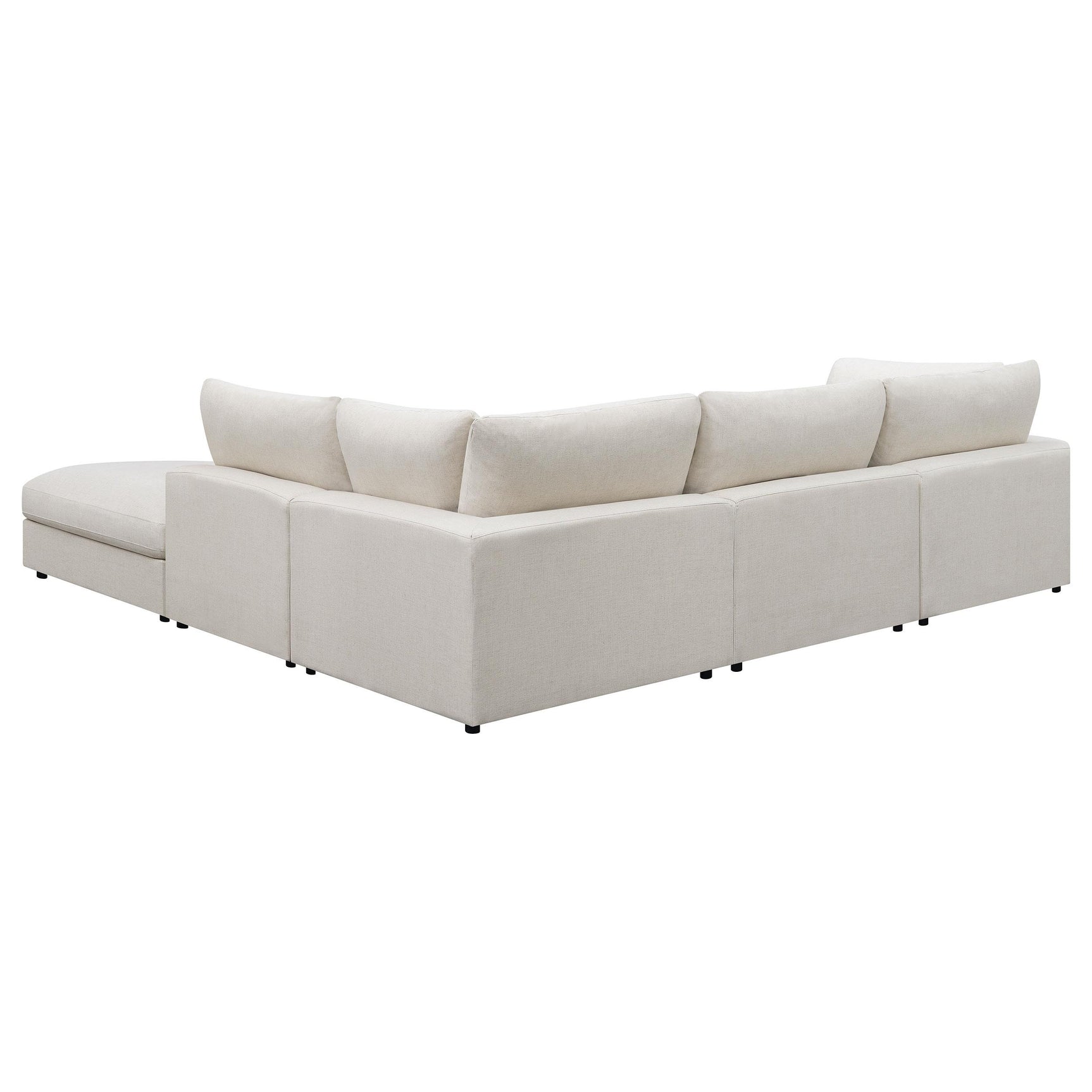 Room view showing beige Serene 5-piece modular sectional sofa configuration