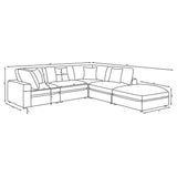 Detailed view of furniture craftsmanship on Serene sectional