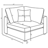 Serene sectional sofa beige fabric with modular components