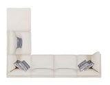 Detail view of beige upholstered fabric on Serene sectional
