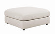 Serene Beige Upholstered Rectangular Ottoman front view