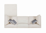 Serene Beige Upholstered Rectangular Ottoman top view showing tufted design