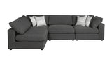 main view of Serene 6-Piece Upholstered Modular Sectional charcoal sectional sofa