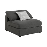 side view of Serene 4-Piece Upholstered Modular Sectional Charcoal sectional sofa