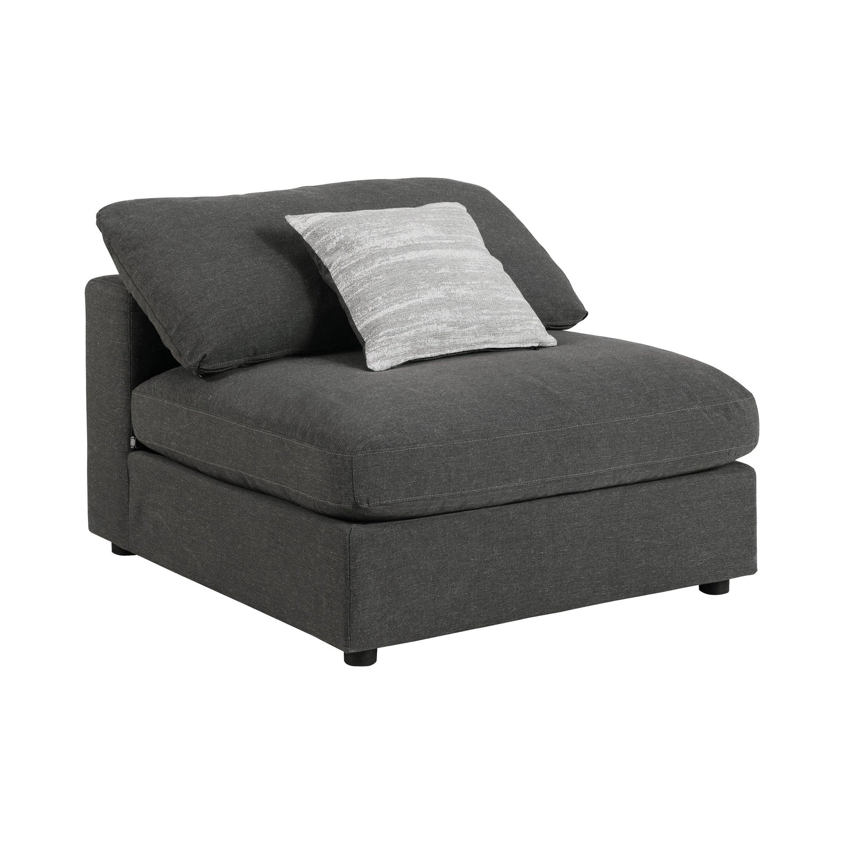 side view of Serene 4-Piece Upholstered Modular Sectional Charcoal sectional sofa