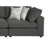 main view of Serene 4-Piece Upholstered Modular Sectional Charcoal sectional sofa
