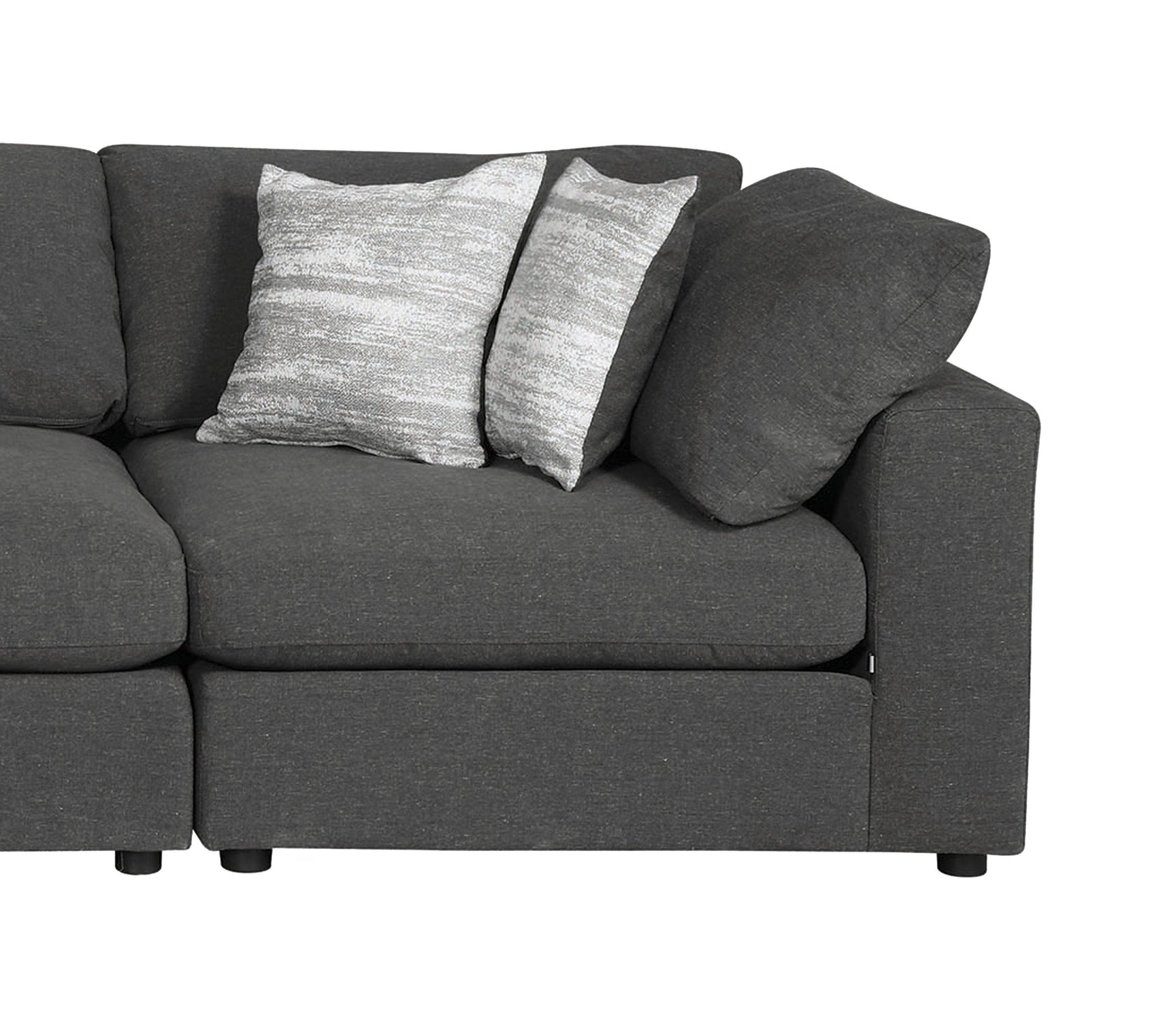 main view of Serene 4-Piece Upholstered Modular Sectional Charcoal sectional sofa