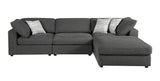 side view of Serene 4-Piece Upholstered Modular Sectional Charcoal sectional sofa