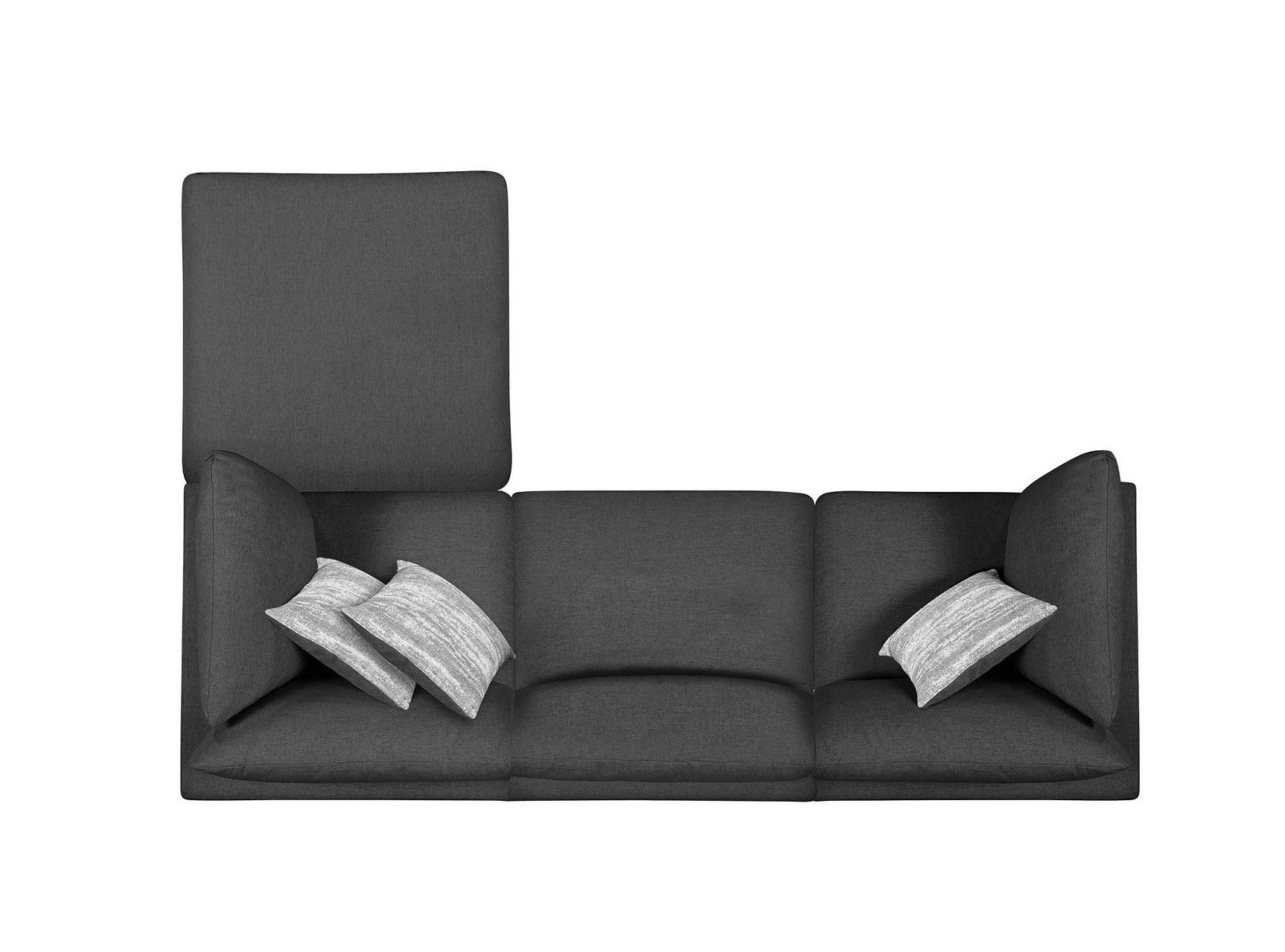 detail view of Serene 4-Piece Upholstered Modular Sectional Charcoal sectional sofa