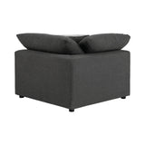 room view of Serene 6-Piece Upholstered Modular Sectional charcoal sectional sofa