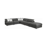 room view of Serene 4-Piece Upholstered Modular Sectional Charcoal sectional sofa