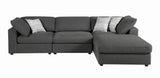 Serene Upholstered Rectangular Ottoman Charcoal room setting