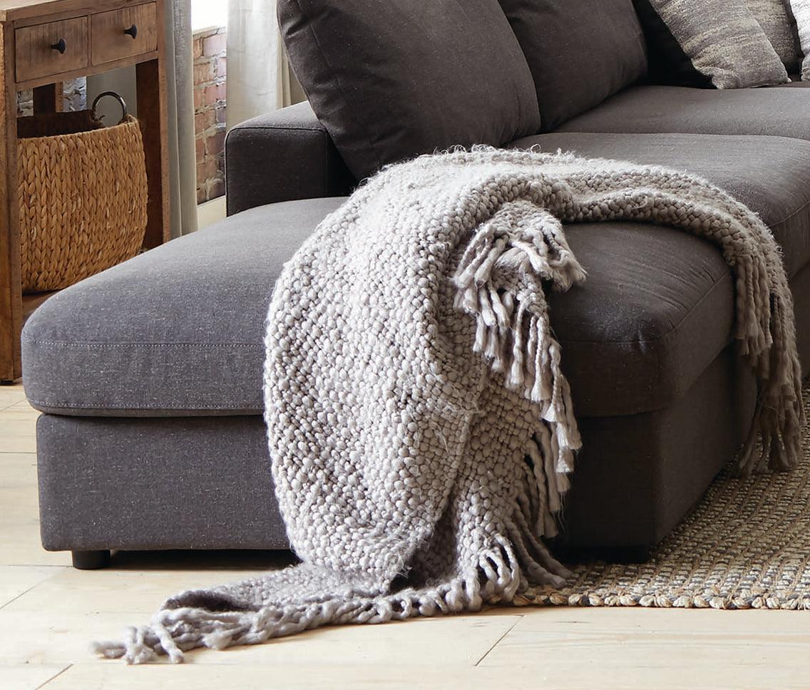 detail view of Serene 4-Piece Upholstered Modular Sectional Charcoal sectional sofa