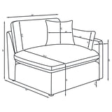 Side perspective of Hobson upholstered modular sectional sofa