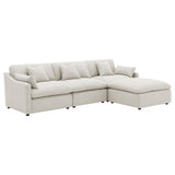 Hobson 4-piece ivory upholstered modular sectional sofa side view