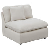 Room view with Hobson 4-piece ivory sectional sofa