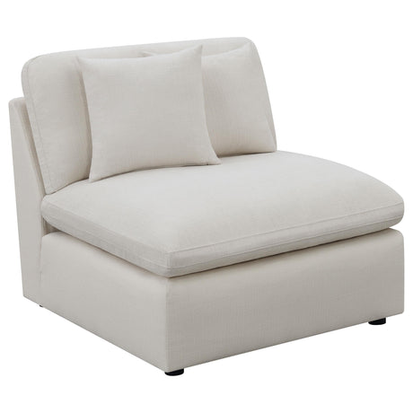 Room view with Hobson 4-piece ivory sectional sofa
