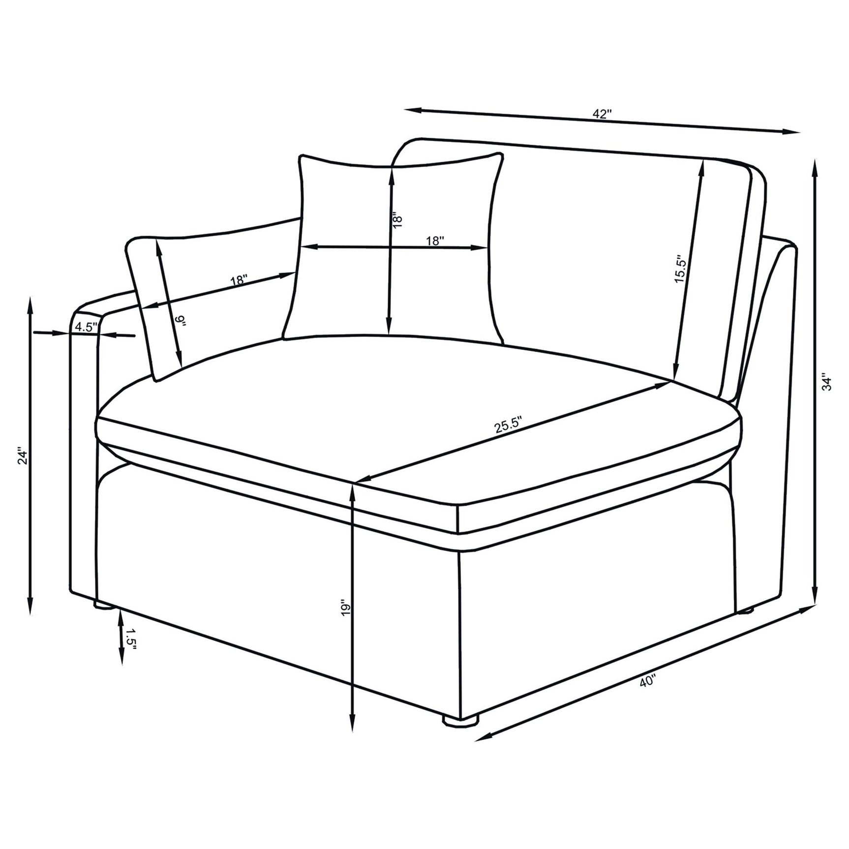 Living room featuring Hobson 4-piece ivory sectional sofa