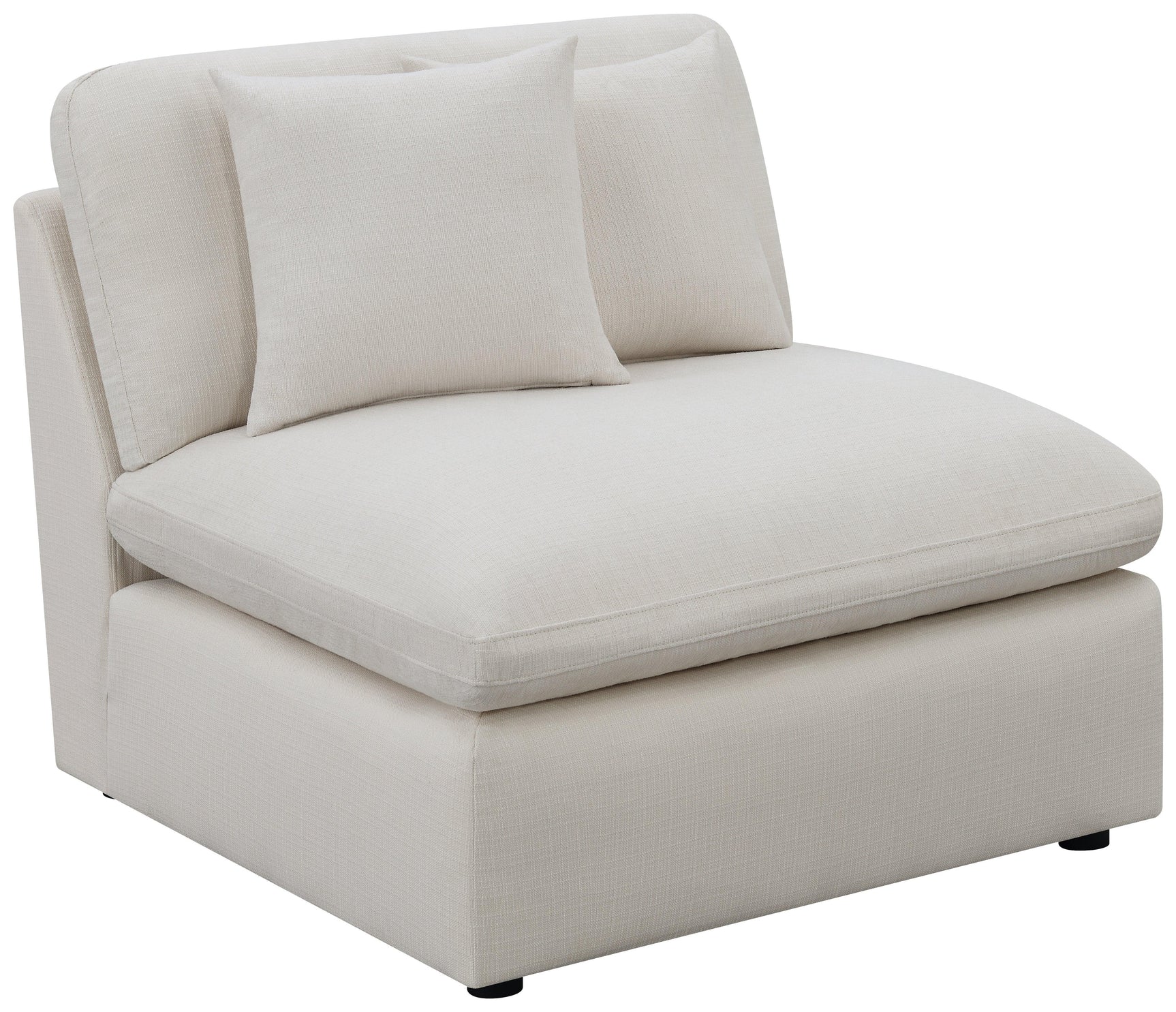 Detail view of Hobson Sectional Sofa cushions and fabric