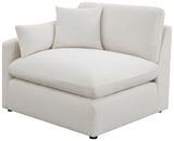 Back view of Hobson off-white upholstered cushion seat ottoman