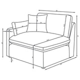 Side perspective of Hobson 5-piece upholstered modular sectional sofa charcoal