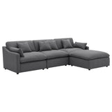Side view of Hobson 4-piece upholstered charcoal sectional sofa