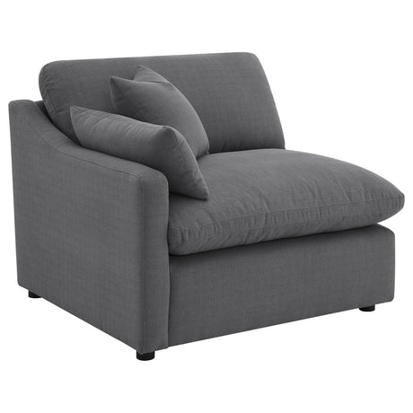Room view of Hobson 4-piece modular sectional sofa in living room