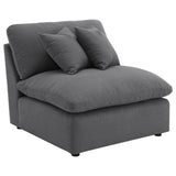 Hobson 6-piece charcoal upholstered modular sectional sofa side view