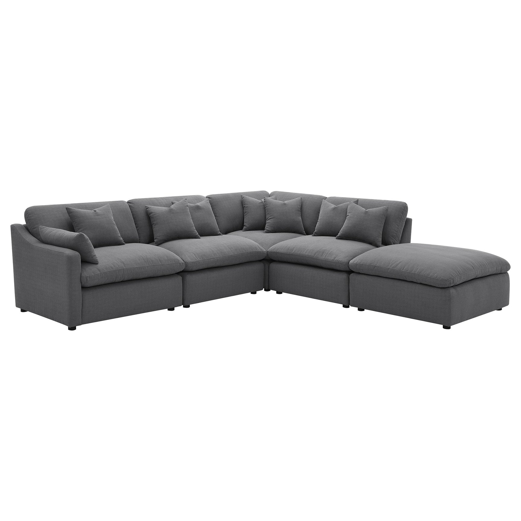 Corner angle of Hobson charcoal chair