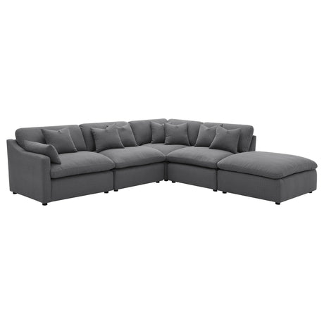 Corner angle of Hobson charcoal chair