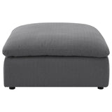 Hobson Square Upholstered Ottoman charcoal side angle