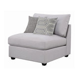 Cambria Light Grey Upholstered 6-Piece Sectional sofa front view