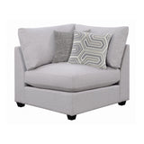 Cambria Grey Storage Ottoman corner detail