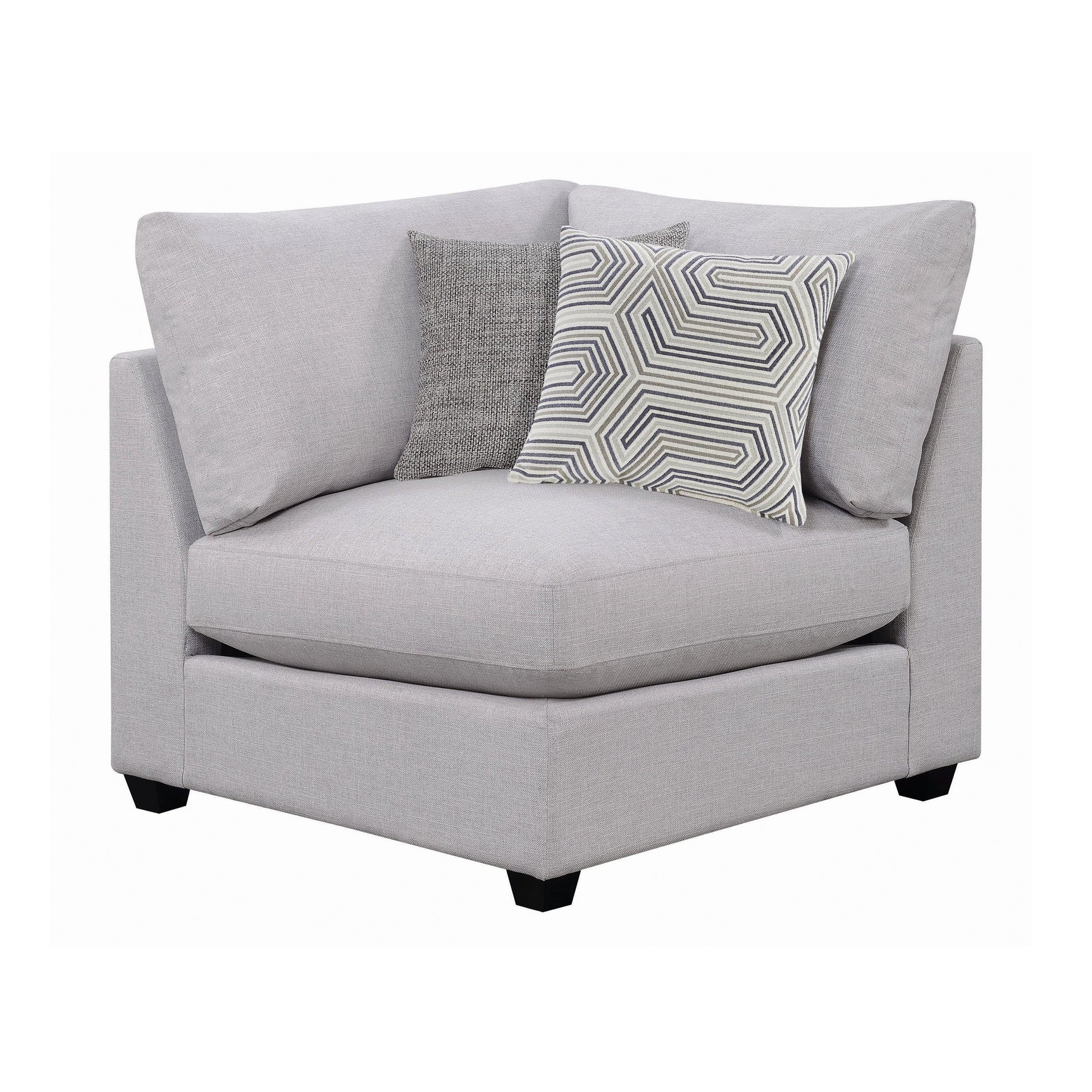 Cambria Grey Storage Ottoman corner detail