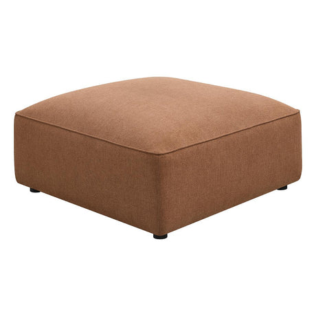 Jennifer Upholstered Ottoman Terracotta angled front view