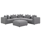 Top view of Jennifer Square Grey Upholstered Ottoman