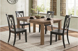 Room view of Janina Natural Teal Rectangular Dining Set dining furniture