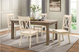 Room view of Janina Natural Teal Rectangular Dining Set