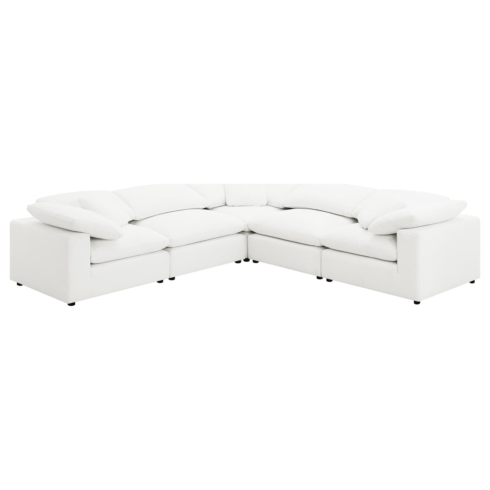 main view of Raleigh 5-piece Boucle Upholstered Modular Sectional Ivory sectional sofa